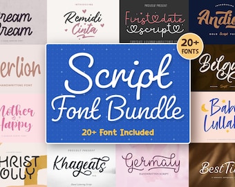 Script Font Bundle - Font Bundle, Cricut Font, Font Fot Cricut, Script Font, Handwritten Font, Logo Font, Branding Font, Canva Fonts