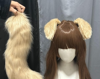 Realistic Puppy Ears Headband, Fluffy Dog Ear Cosplay, Cute Brown Animal Ear Accessory