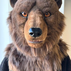 Realistische Braunbär Maske mit beweglichem Kiefer