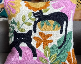 COMMISSION Handmade needle punch wool cushion / Made to order / Commission something unique and personal