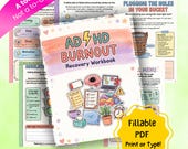 ADHD Burnout Recovery Workbook for Adults | Fillable PDF  | Neurodivergent Support | Anti-Shame