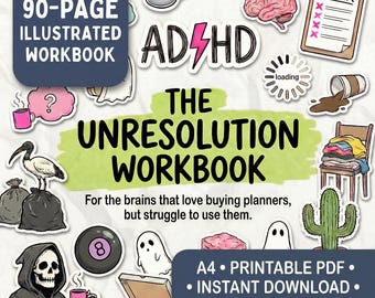 ADHD Goal Setting Workbook PDF 2026 | Anti-Shame Neurodivergent Life Planner | Executive Function & Burnout Recovery Tool | Printable A4