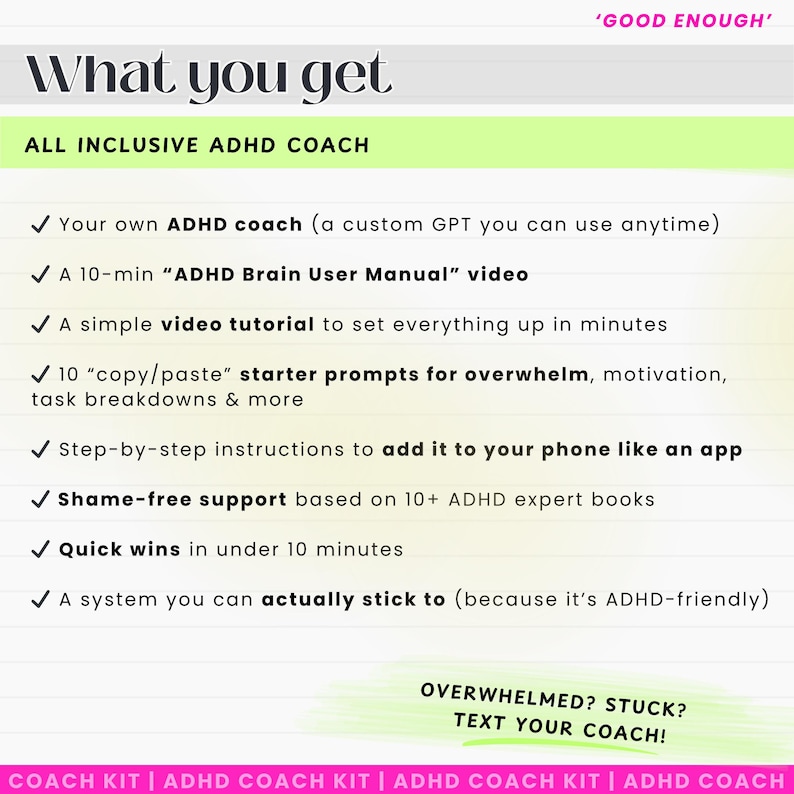ADHD Coach for Adults 2026 | AI Executive Function Tool | ChatGPT AI Planner | Shame Free Support afbeelding 2