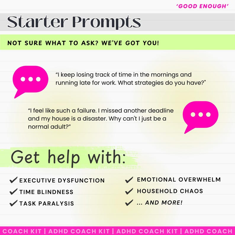 ADHD Coach for Adults 2026 | AI Executive Function Tool | ChatGPT AI Planner | Shame Free Support afbeelding 9