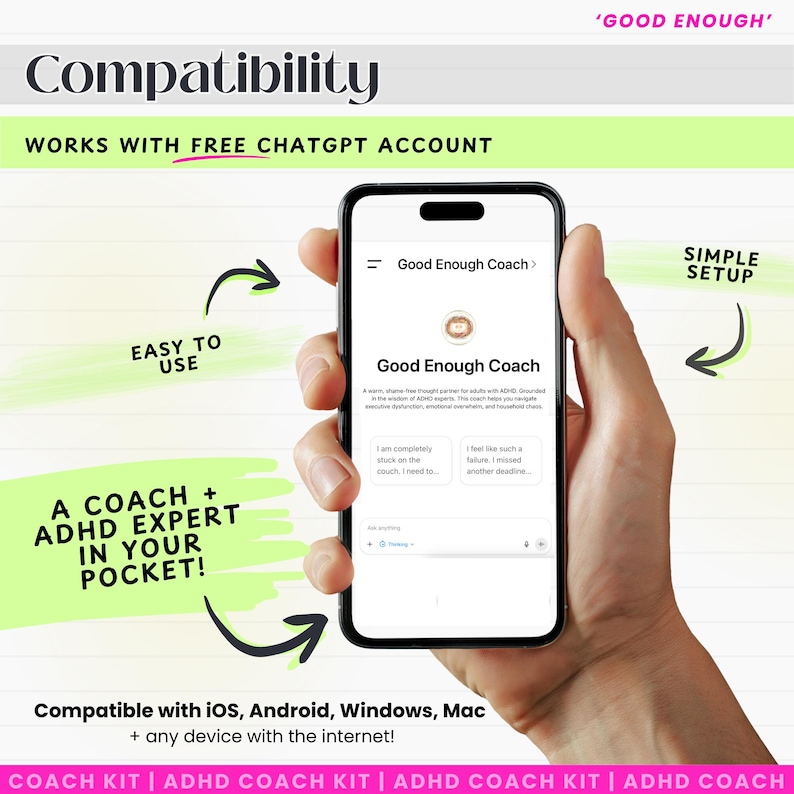 ADHD Coach for Adults 2026 | AI Executive Function Tool | ChatGPT AI Planner | Shame Free Support afbeelding 3