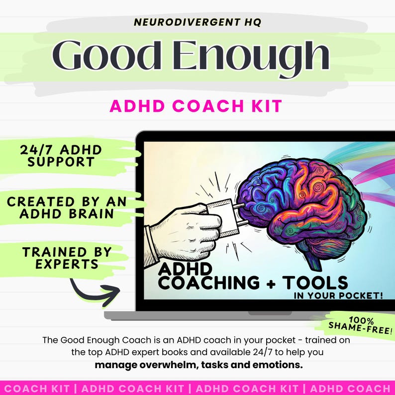ADHD Coach for Adults 2026 | AI Executive Function Tool | ChatGPT AI Planner | Shame Free Support afbeelding 1