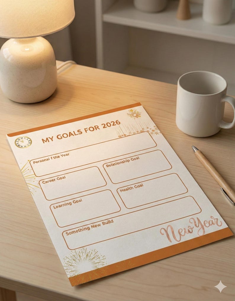2026 New Year Resolution Cards Printable | Minimalist Goal Setting ...