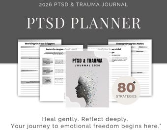 2026 PTSD  Trauma Healing Journal | Mental Health Workbook | Emotional Processing & Recovery Printable