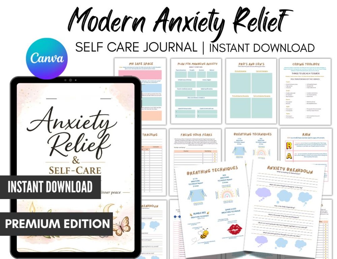 Anxiety Journal Printable | Self Care Planner PDF | Mental Health ...