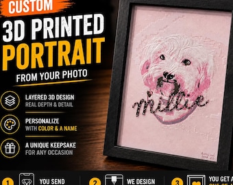 Retrato 3D personalizado, arte fotográfico por capas, mascota personalizada, regalo conmemorativo