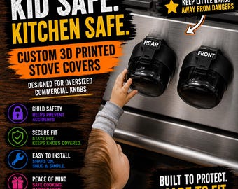 Protectores de perillas de estufa de seguridad para niños, cerradura de estufa comercial extragrande, juego de protección para niños pequeños en la cocina