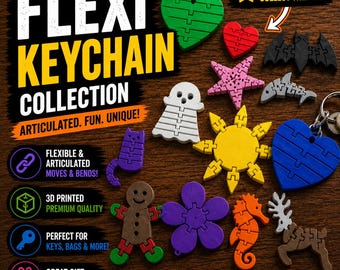 Llavero flexible antiestrés, colgante articulado con forma de animal impreso en 3D para bolso o mochila, regalo sensorial.