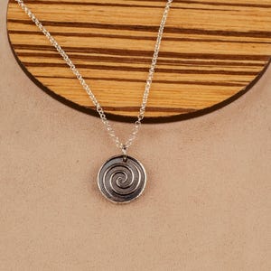 Sterling Silver Spiral Pendant on 18/20 Inch Sterling Chain with Lobster Clasp