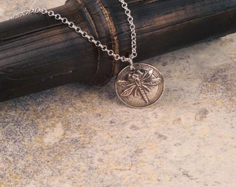 Dragonfly Sterling Silver Pendant Necklace on 18/20 Inch Chain