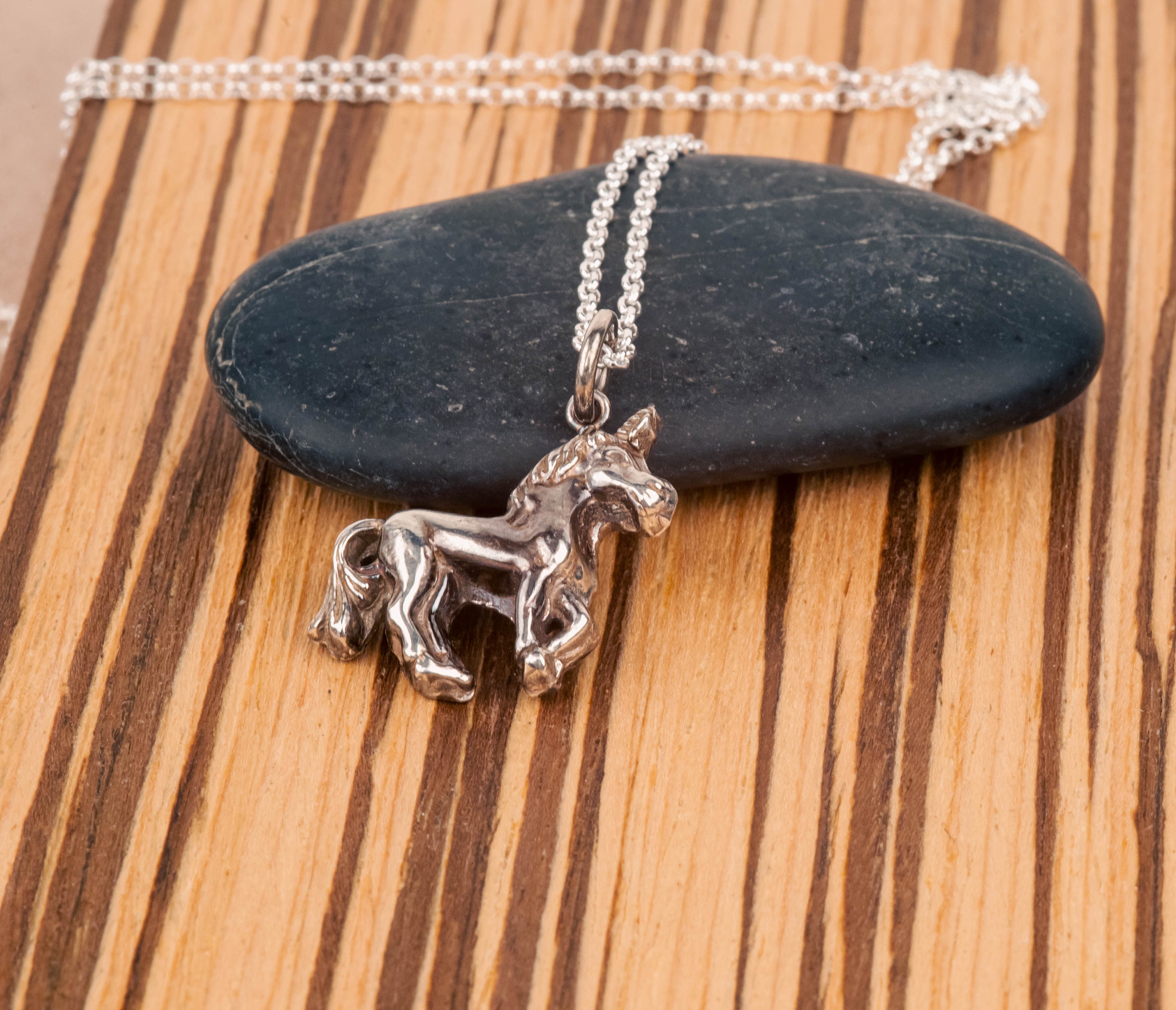 Sterling Silver Unicorn Pendant on Sterling Silver Chain - Etsy