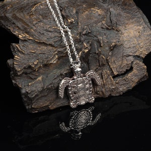 Turtle Pendant in Sterling Silver Necklace