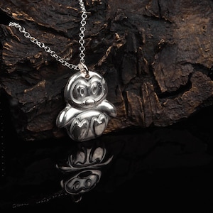 Sterling Silver Penguin Pendant Necklace on 18/20 Inch Sterling Silver Chain