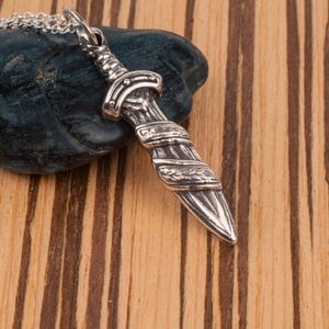 Sterling Silver Sword Pendant Necklace