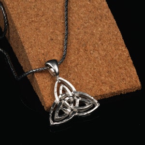 Sterling Silver Celtic Trinity Pendant Necklace on sterling silver chain