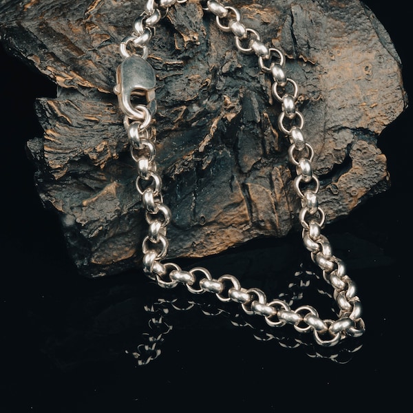 Bracelet à maillons Rolo en argent sterling