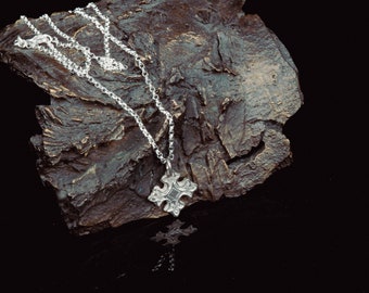 Medieval Cross Pendant Necklace Sterling Silver