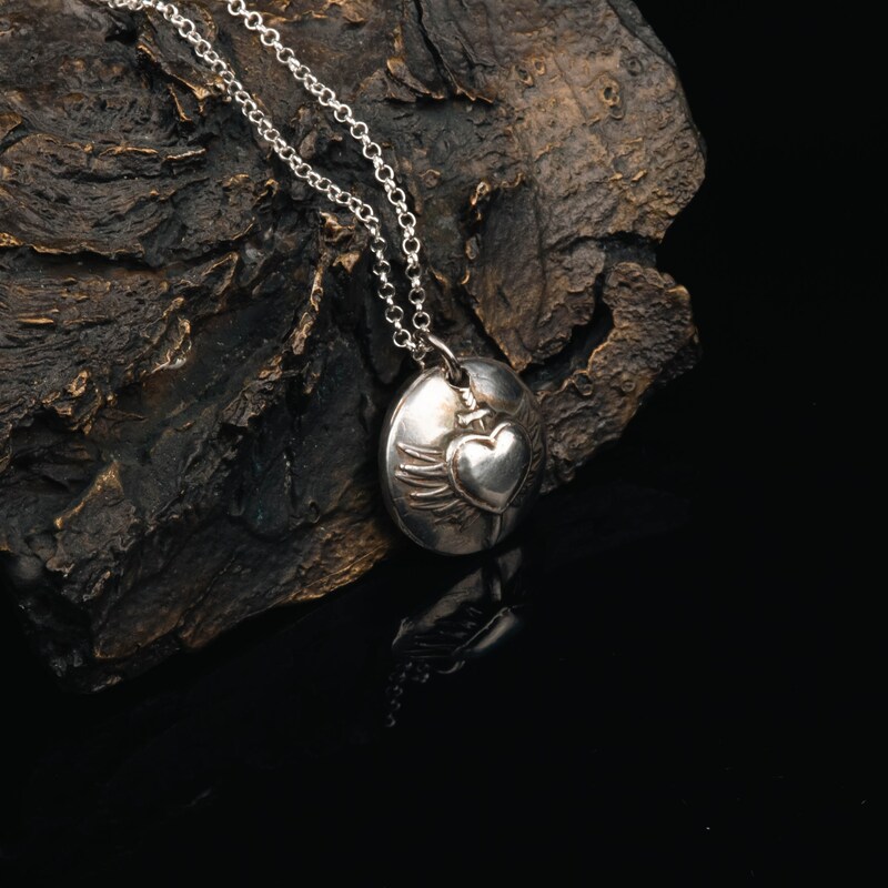 Sacred Heart Flower Necklace