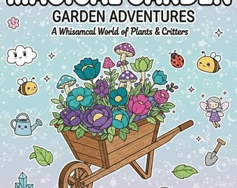 Garden Corners Coloring Book: 40 Relaxing Pages | Bold & Easy Printable PDF PNG |  Digital Coloring Pages, (PDF Download)
