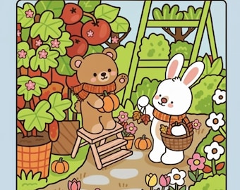 Cozy Friends Coloring Book: 170 Bold and Easy Super Cute Animal Characters Coloring Book (PDF Download)