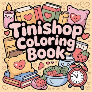 100 målarbilder med små butiker för barn och vuxna, målarbok för småbarn, enkla målarbilder för hemundervisning, utskrivbara, PDF-nedladdning