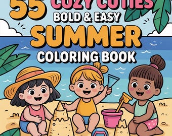 55 Summer Coloring Book – Beach Coloring Pages,Summer Coloring Pages for Kids, Summer Activities