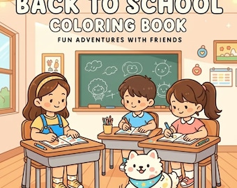 Back to School Coloring Book: 145 Bold and Easy Fun Kawaii Designs (PDF Download)