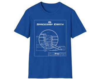 Camiseta con el plano de Spaceship Earth / Parque temático retro / Diagrama de atracción, Camiseta de vacaciones de Disney, Camiseta de Epcot, Camiseta de parque temático, Camiseta de DisneyWorld