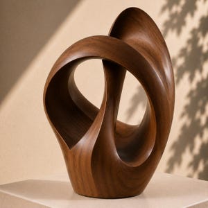 Abstract Wood Sculpture, Handmade Modern Art, Organic Modern Decor, Luxury Home Sculpture, Minimalist Coffee Table Art, Housewarming Gift