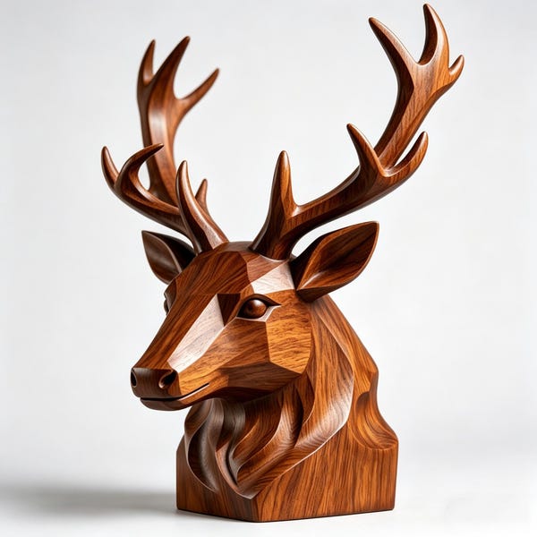 Handmade wooden deer sculpture Rural farmhouse Living room decoration Bedroom furniture Entrance Art Bookshelf decoration New home gifts