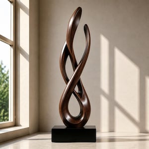 Handmade Wooden Sculpture, Abstract Infinity Sculpture, Modern Luxury Home Decor, Minimalist Art Centerpiece, Anniversary Gift