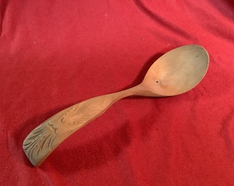 Hand Carved Decorated Wooden Spoon  from Norway.