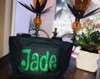 Personalized Insulated Lunch Tote Bag! FREE Shipping. / Glitter Vinyl or Regular Vinyl
