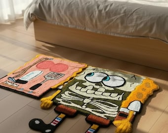 ポートホールラグ | ハンドメイドタフテッドラグ | スポンジボブラグ