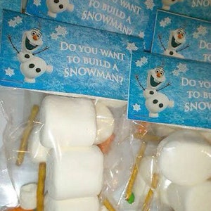 Do You Want to Build a Snowman Party Favor Tags, Blue and Silver