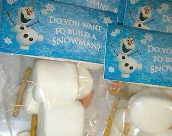 アナと雪の女王 オラフ パーティー用ギフトバッグトッパー：雪だるまを作ろう（印刷用ダウンロード）