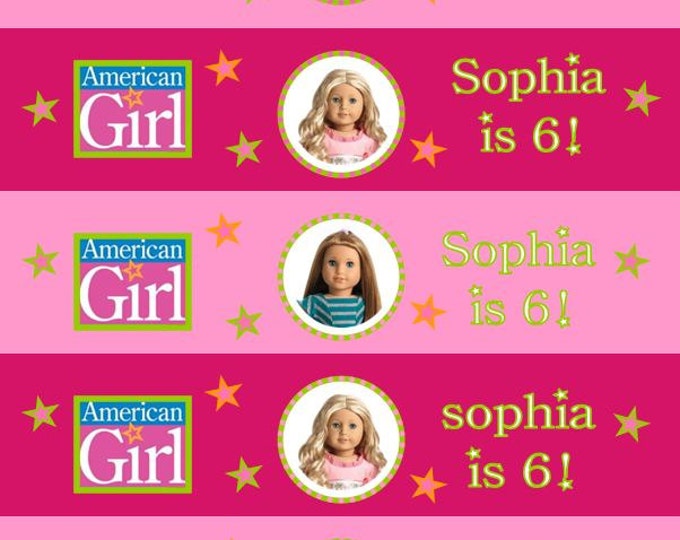 American Girl Doll Printable Birthday Party WATER BOTTLE LABELS Mckenna ...