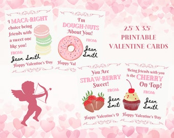 INSTANT DOWNLOAD printable Happy Valentines Day Printable cards school treats sweets