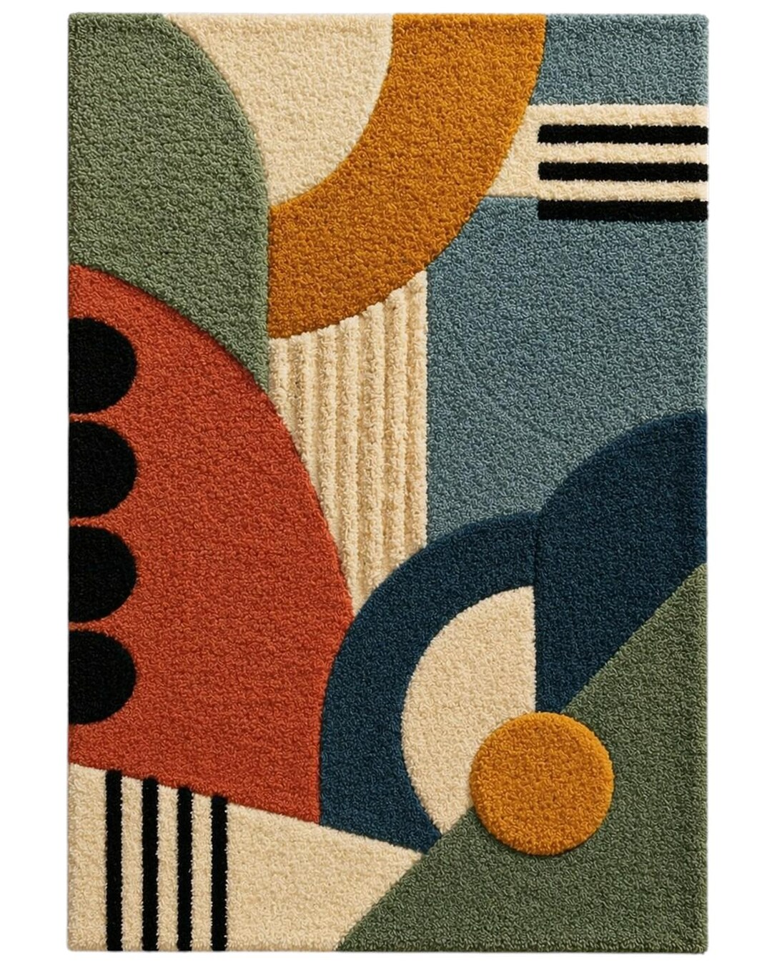 Carter Rugs Geometric Hand-tufted Wool Rug, Abstract Geometric Design, Mid-century ...