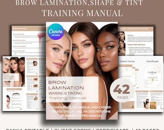 Brow Lamination Training Manual | Canva Editable Eyebrow Manual (Digital Download)