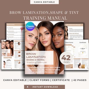 Brow Lamination Training Manual | Editable Canva Guide (Digital Download)