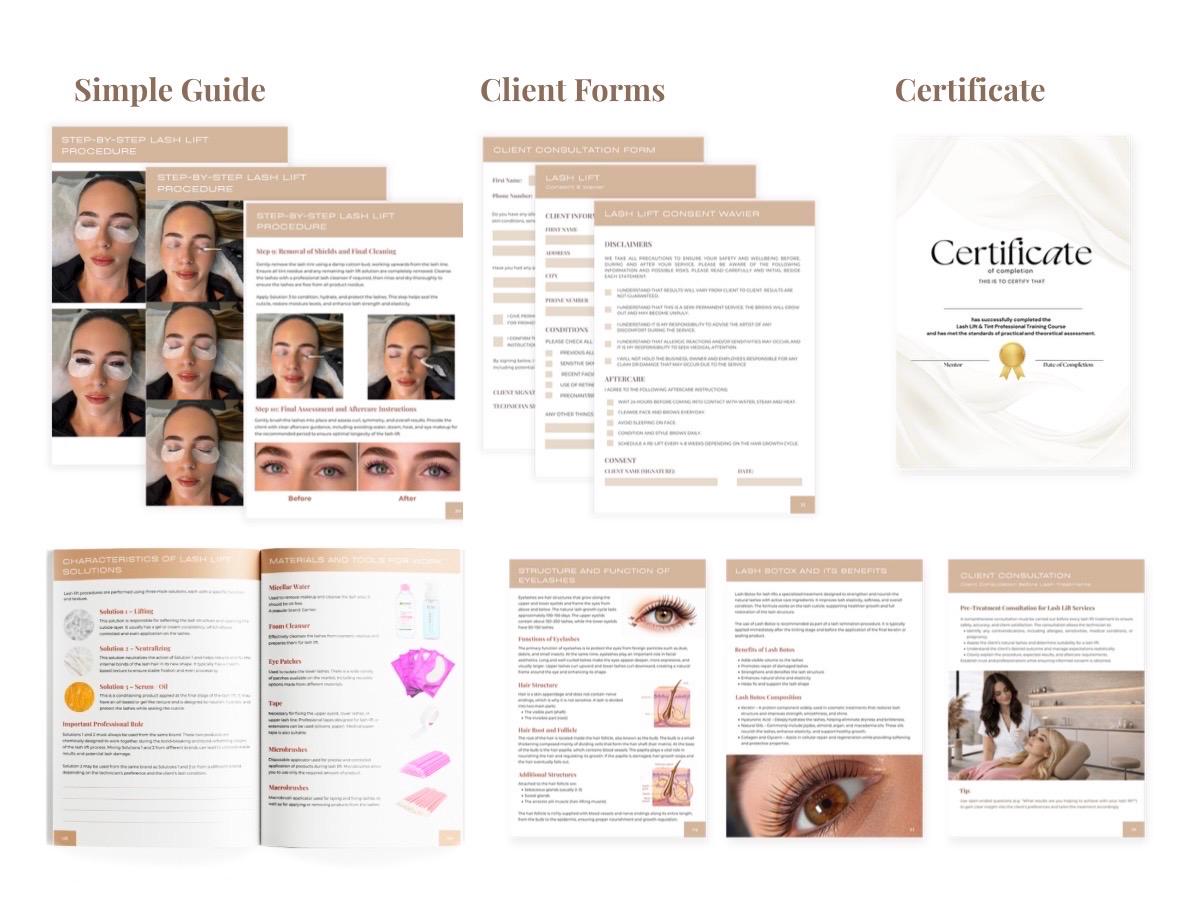 Lash Lift Tint Training Manual | Canva Editable Course (digital ...