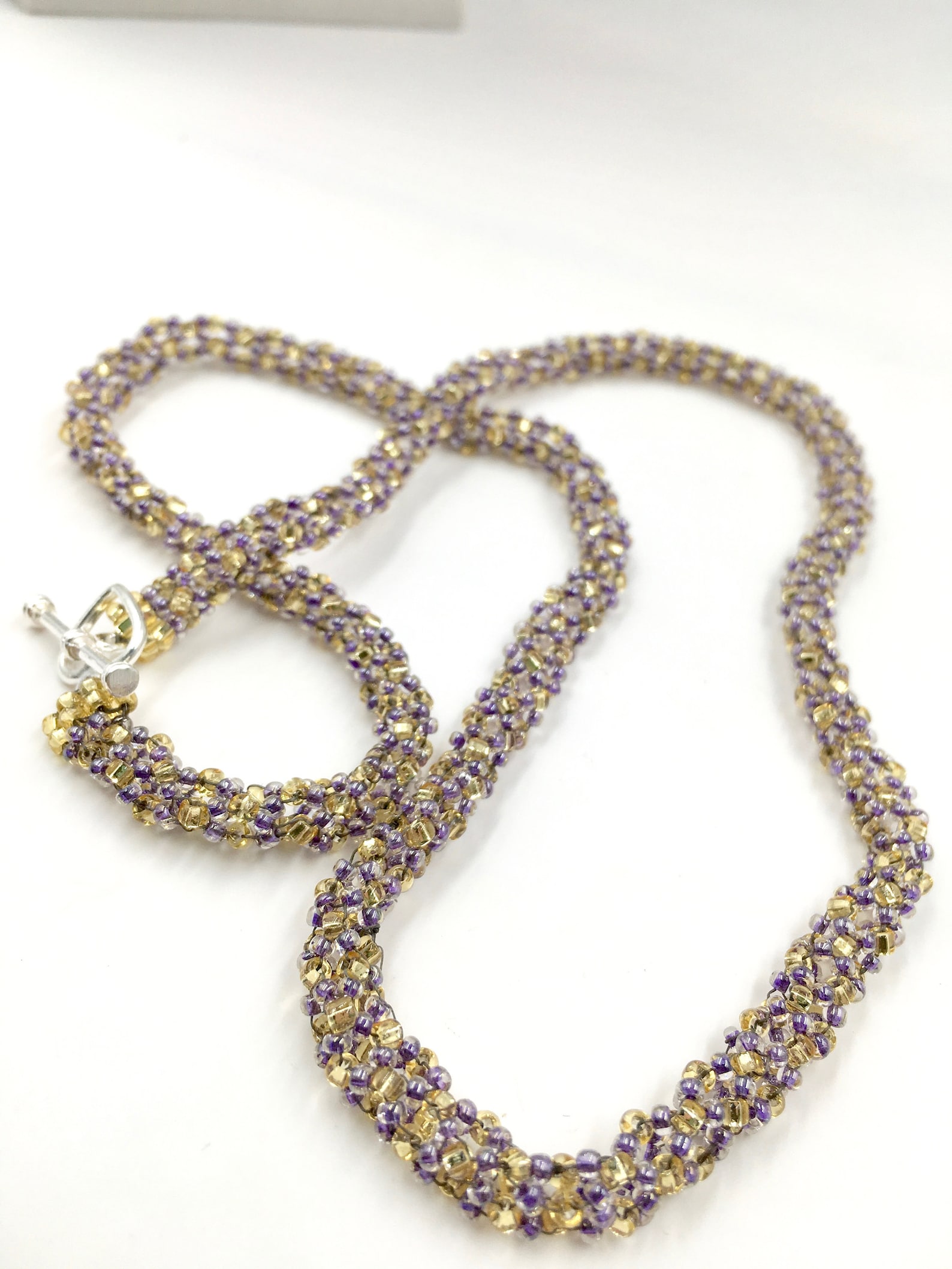 Vintage Seed Bead Necklace Vintage Woven Necklace Chenille Etsy