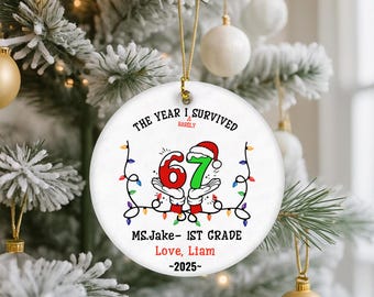 Teacher Ornament, Gift for Teacher 2025, Custom Teacher Gift Ornament, Funny Teacher Christmas Gifts, 67 Teacher Appreciation Gift, 67 Gift