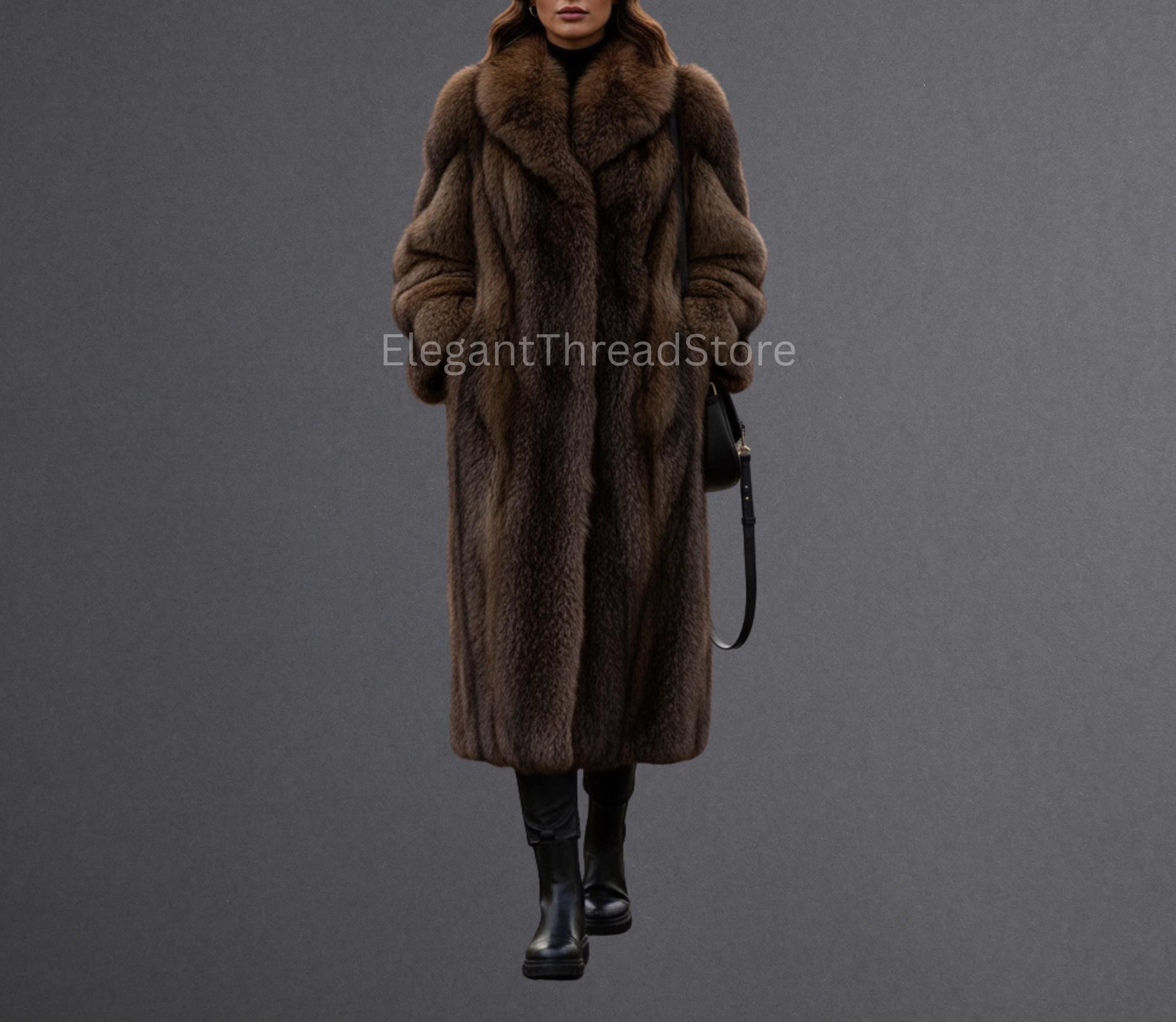 Brown fur coat - Etsy 日本