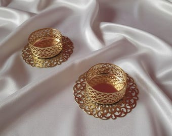 Gold Metal Tealight Candle Holders